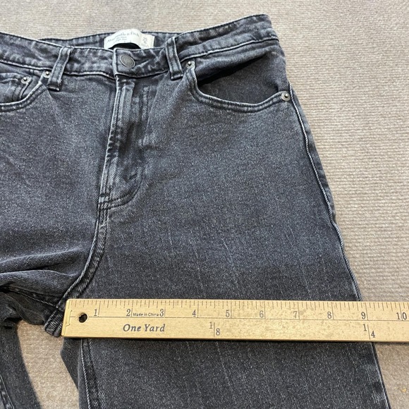 Abercrombie & Fitch Mom Jeans Womens 25 Gray High Rise Curve Love Straight Leg - Picture 8 of 12